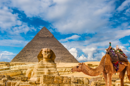 Giza Pyramids by Camel