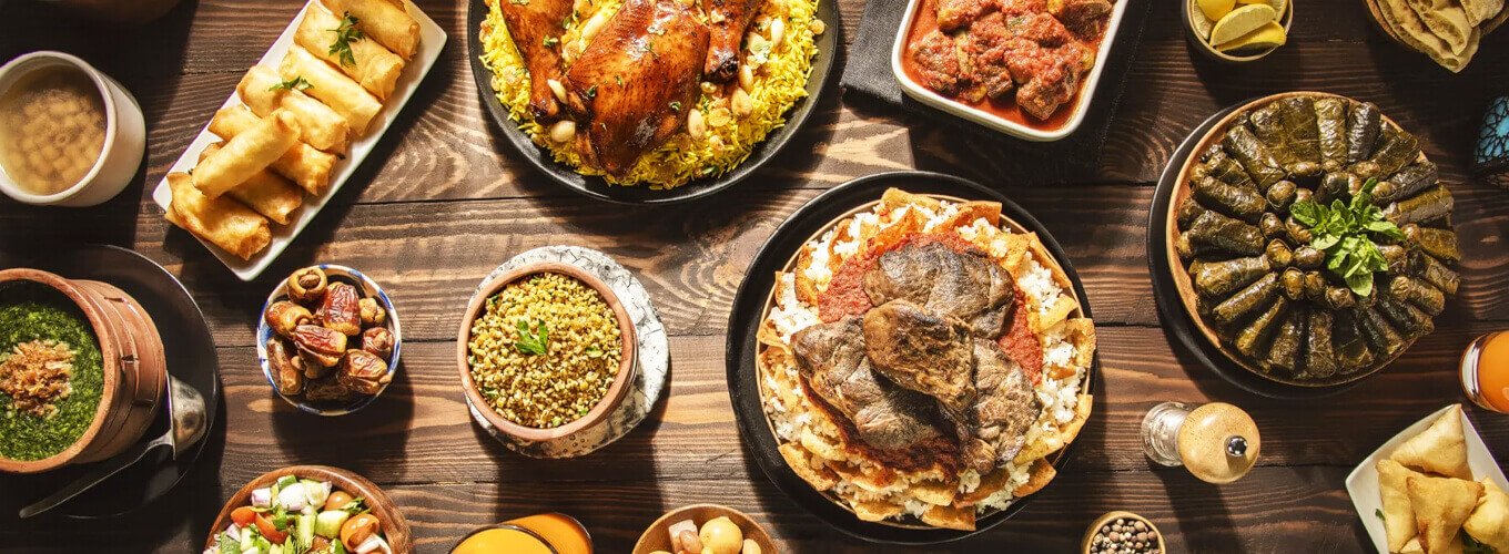 A-beautiful-picture-that-combines-the-most-beautiful-Egyptian-foods Traditional Egyptian Food to Try